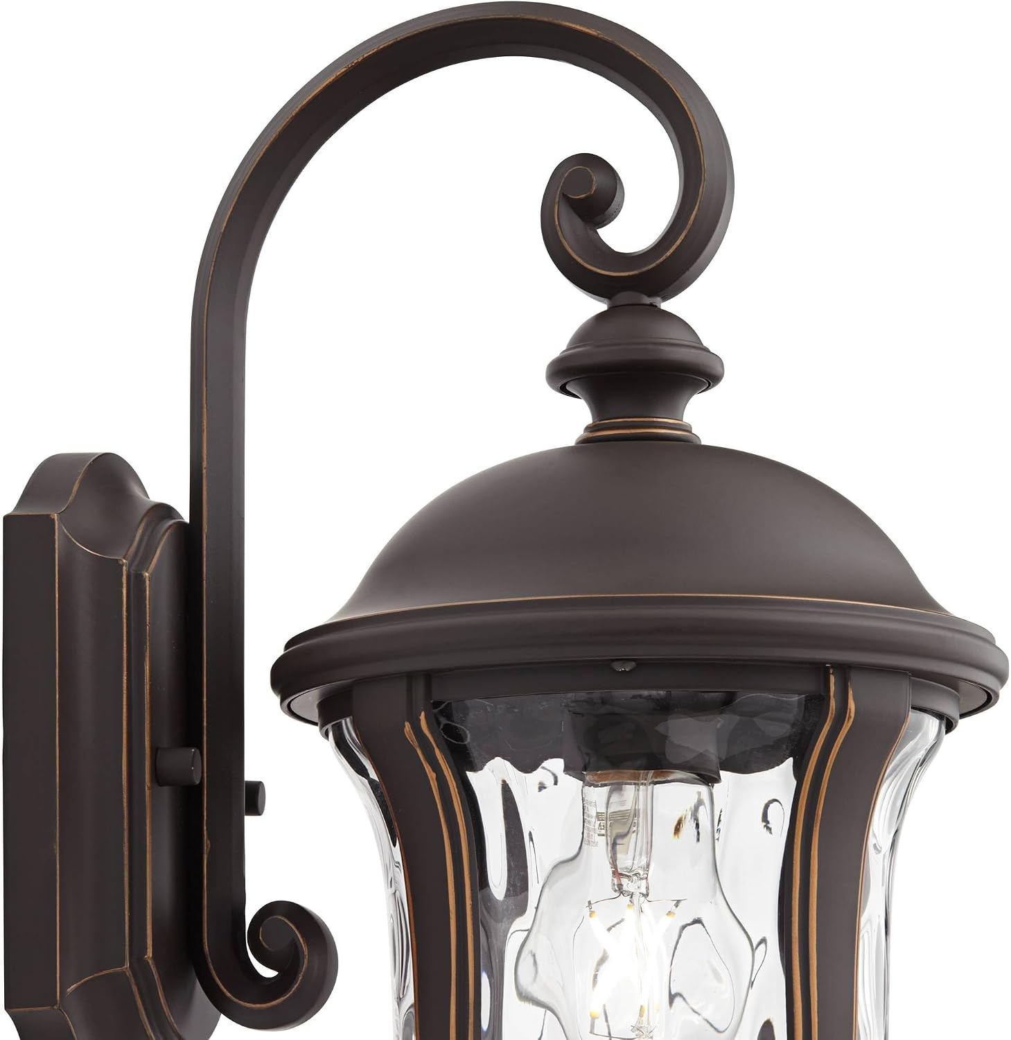 John Timberland Park Sienna Rustic Vintage Outdoor Wall Light Fixtures Set of 2 Bronze Metal 16 3/4' Clear Hammered Glass Panels for Post Exterior Barn Deck House Porch Yard Patio Garage Garden