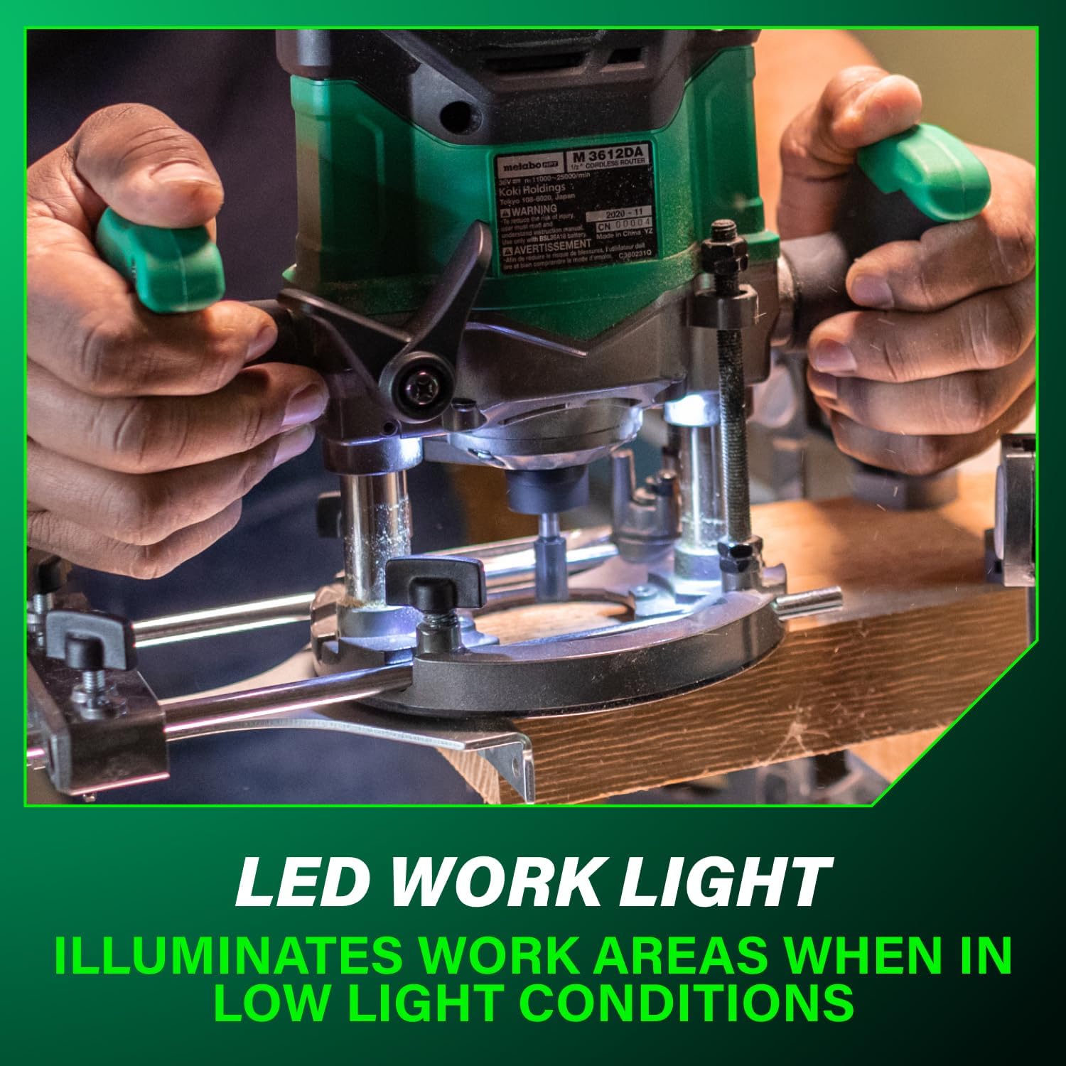 Metabo HPT Cordless Plunge Router, 36V Variable Speed Router, Up to 46 Feet per Minute, Lightweight Design at 6.9 lbs, LED Work Light, 2020 Pro Tools Innovation Award Winner, M3612DA