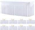 gogoparti 8 Pack Spandex White Fitted Table Cloth for 6ft Rectangle Tables White Stretch Tablecloth Table Covers Skirt Banquet Wrinkle Free Tablecloths for Parties Wedding