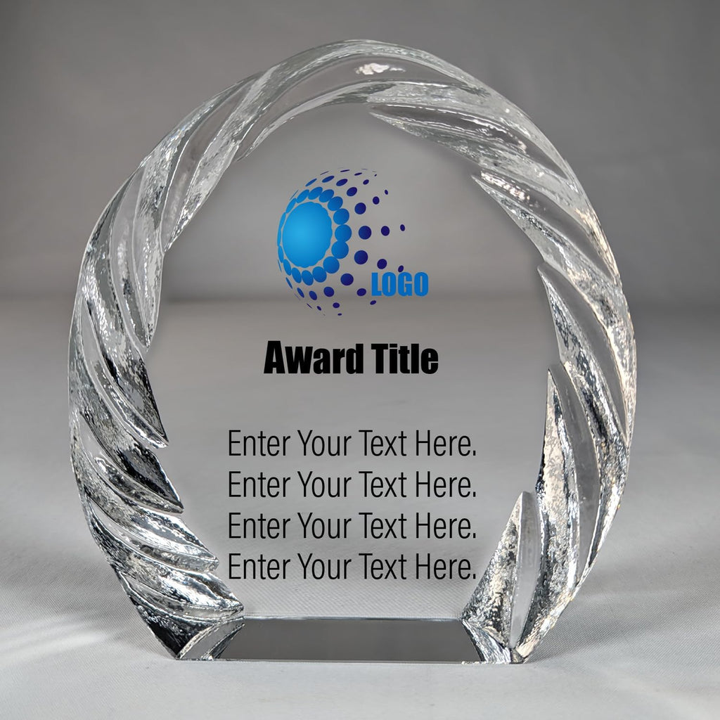 Personalized Glass Crystal Award - Custom Trophy for Employee Gifts, MVP Trophy, Appreciation Gifts, Thank You for Your Service, Awards and Trophies, Glass Trophy Award