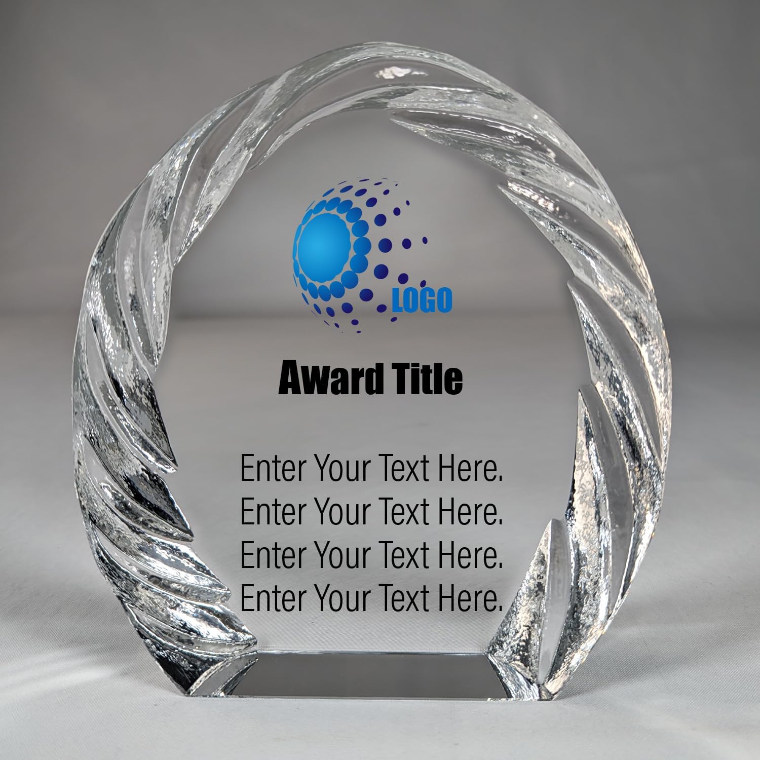 Personalized Glass Crystal Award - Custom Trophy for Employee Gifts, MVP Trophy, Appreciation Gifts, Thank You for Your Service, Awards and Trophies, Glass Trophy Award
