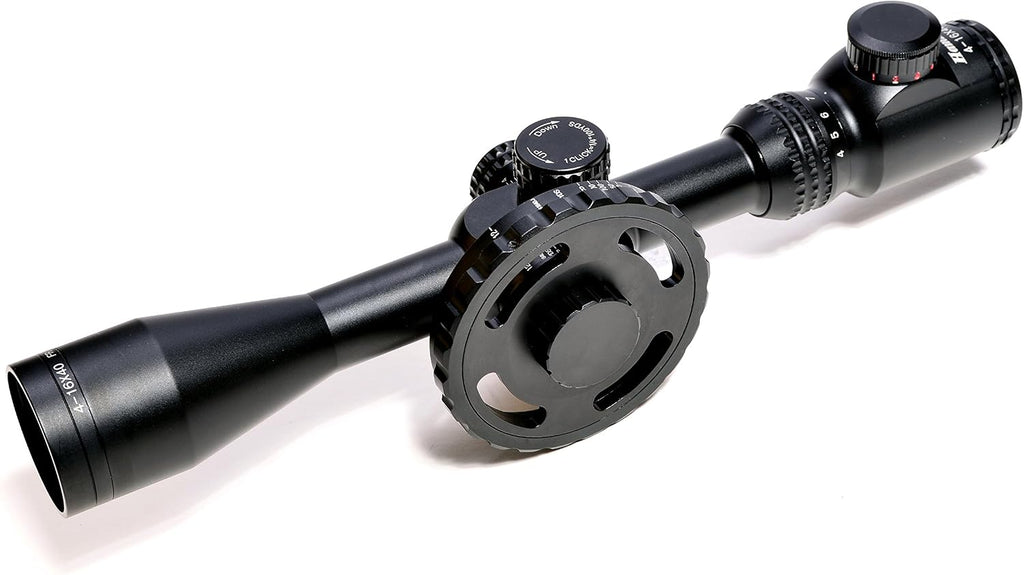 Hammers 1inch Tube 4-16x40 Side Focus 1st First Focal Plane FFP Range Finding Jumbo Wheel Side Focus Rifle Scope with Green Red Illuminated Range Etched Glass Reticle