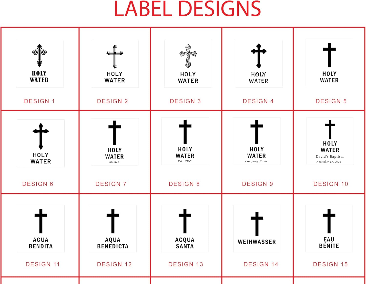 Custom 100cc Round Plastic Bottles - 3.4 oz Holy Water Favors with Minimalist Black or White Caps - Personalized Labels - Ideal for Confirmation Gifts & First Holy Communion Keepsakes (60)