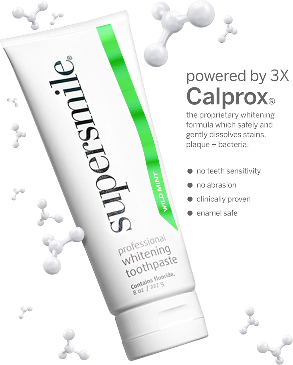 Supersmile Whitening Toothpaste - Wild Mint Flavor - Pack of 2-8oz Tubes