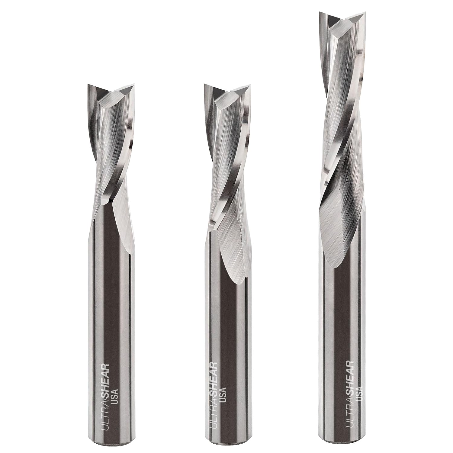 Mortise & Tenon Spiral 3-Piece Router Bit Set, 8mm Upcut Joinery Bit with Variable Helix for Smooth Plunging, Designed for Shaper Origin & Plunge Routers – USA Made US8208UV-3PC