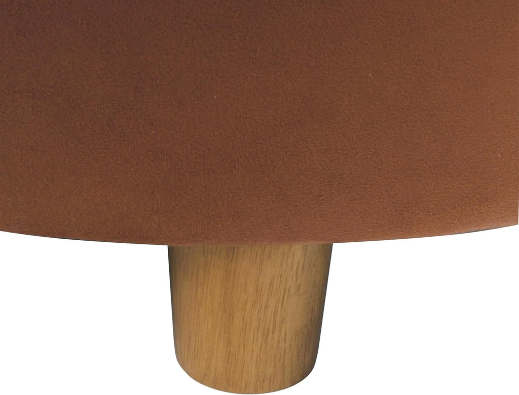 Homepop Home Decor | Button Tufted Velvet Round Storage Ottoman | Ottoman with Storage for Living Room & Bedroom, Spice Orange Velvet