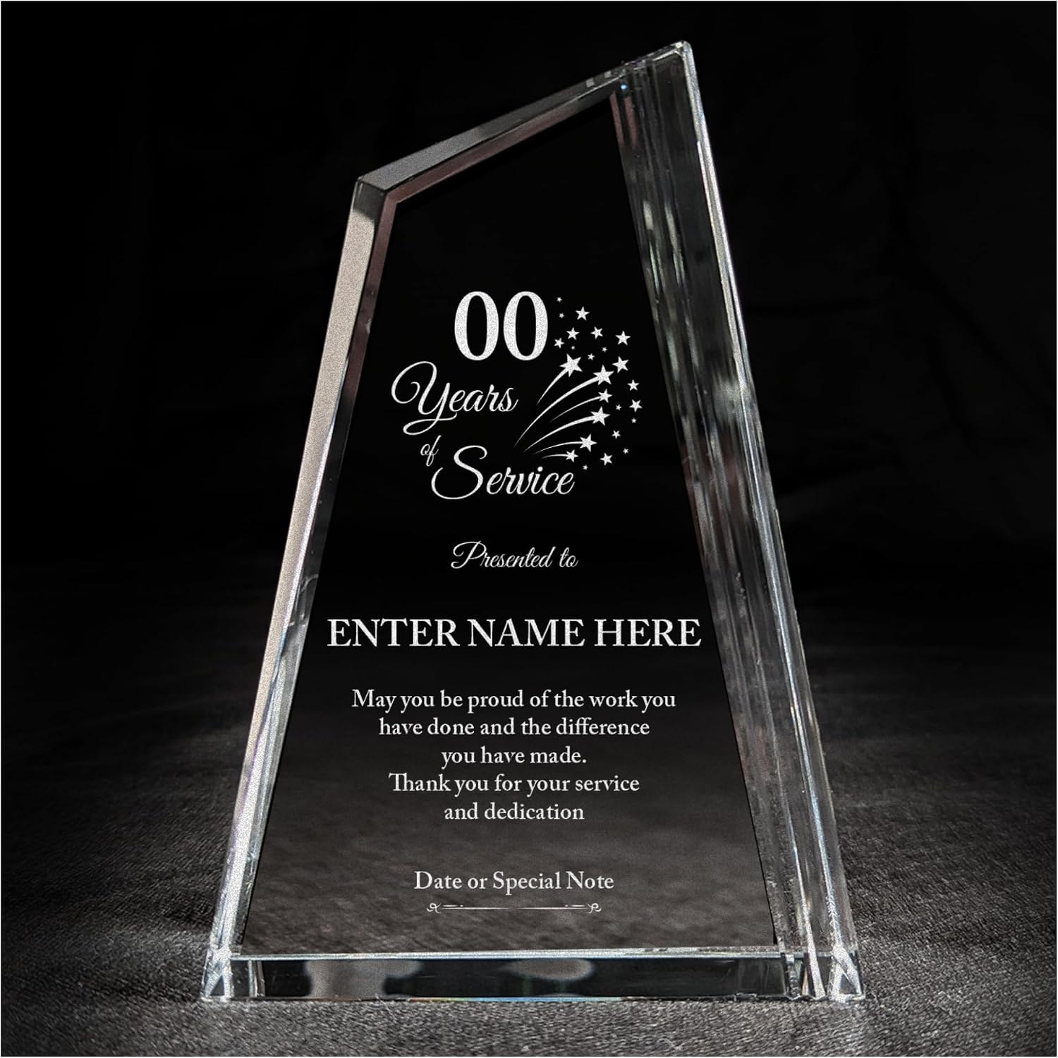 Personalized Acrylic Retirement Gifts For Men and Women, Laser Engraved Custom Trophy for Service Recognition, Years Of Service Retirement Trophy Award for Boss, Employee, Teacher Crystal Peak)