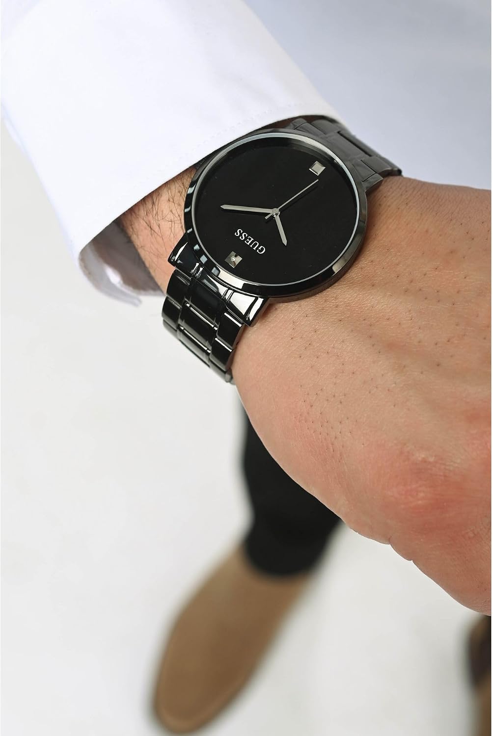 Guess Stainless Steel Genuine Diamond Dial Watch