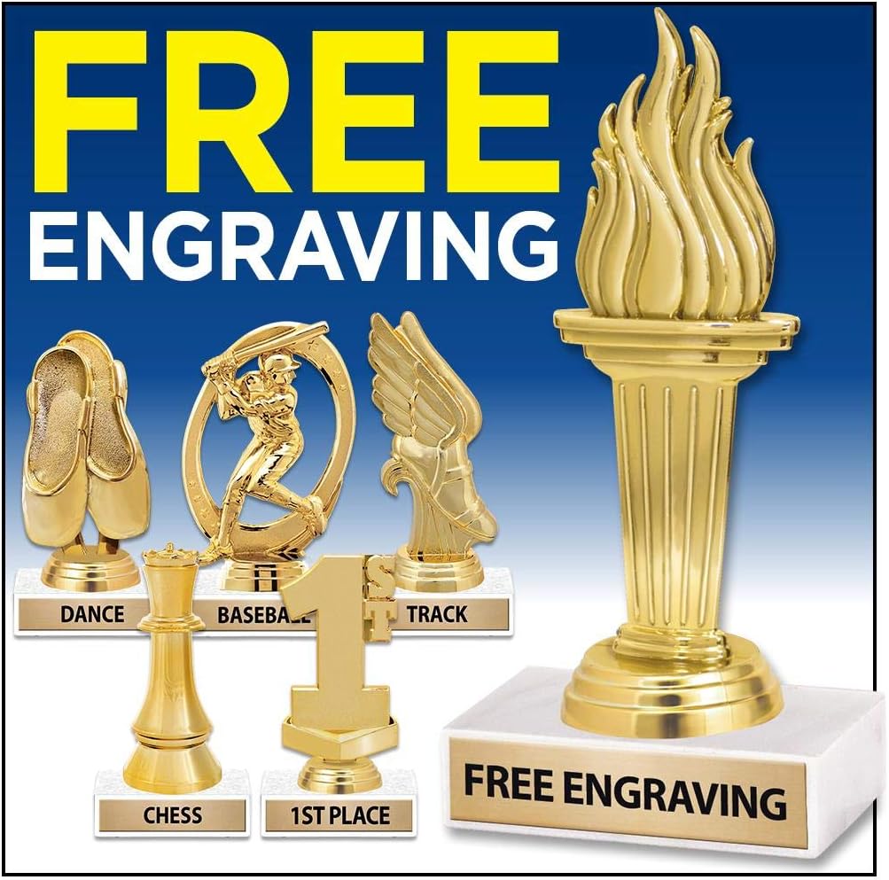 Soccer Goalie Trophies - Gold - Soccer Trophy Award - Custom Engraving On White Marble Base