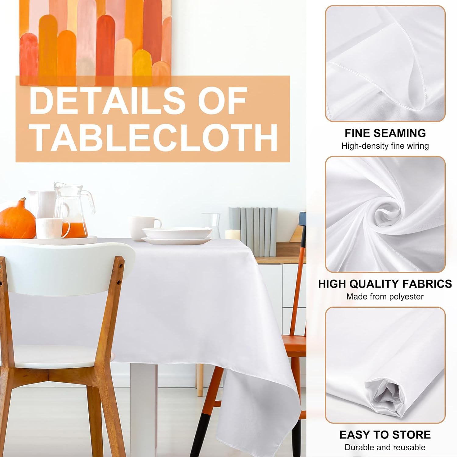 Moukeren 30 Pack Rectangle Tablecloths 58 x 102 Inch Table Cloth Reusable Washable Polyester Table Clothes Bulk for 6 ft Tables for Wedding, Party, Restaurant (White)