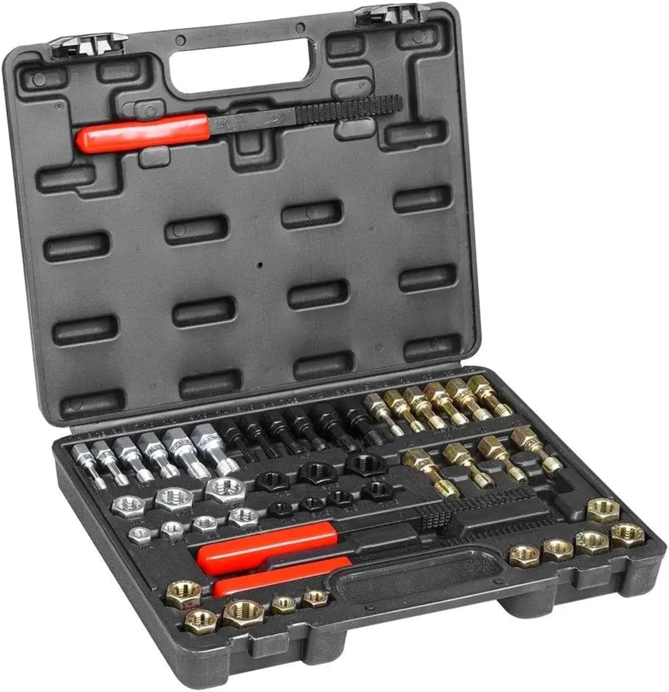 VARNOK Nut and Bolt Thread Checker 49PCS Thread Chaser Set Professional Thread Restoring Tool for UNC UNF Metric Precision Re Threading