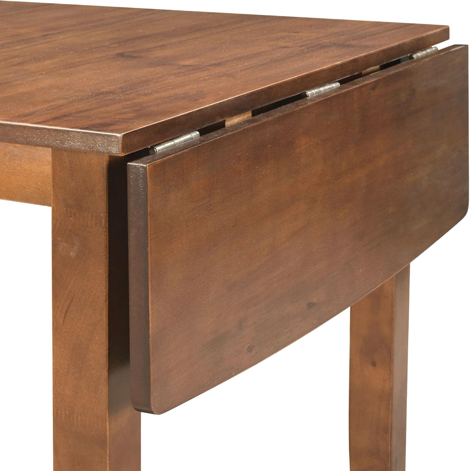 LUMISOL Farmhouse 3-Piece Drop Leaf Dining Table Set with 2 X-Back Chairs, Space-Saving Wood Table and 2 Chairs, Extendable Kitchen Table Set, Walnut