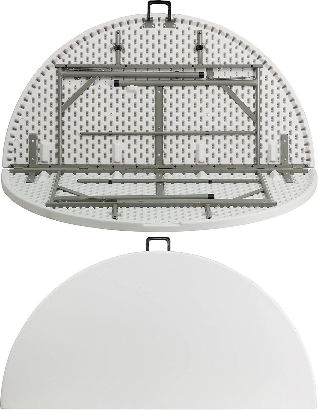 Flash Furniture Scarborough 5' Round Plastic Folding Table with Carrying Handle, Plastic Foldable Table for Indoor/Outdoor Events, White