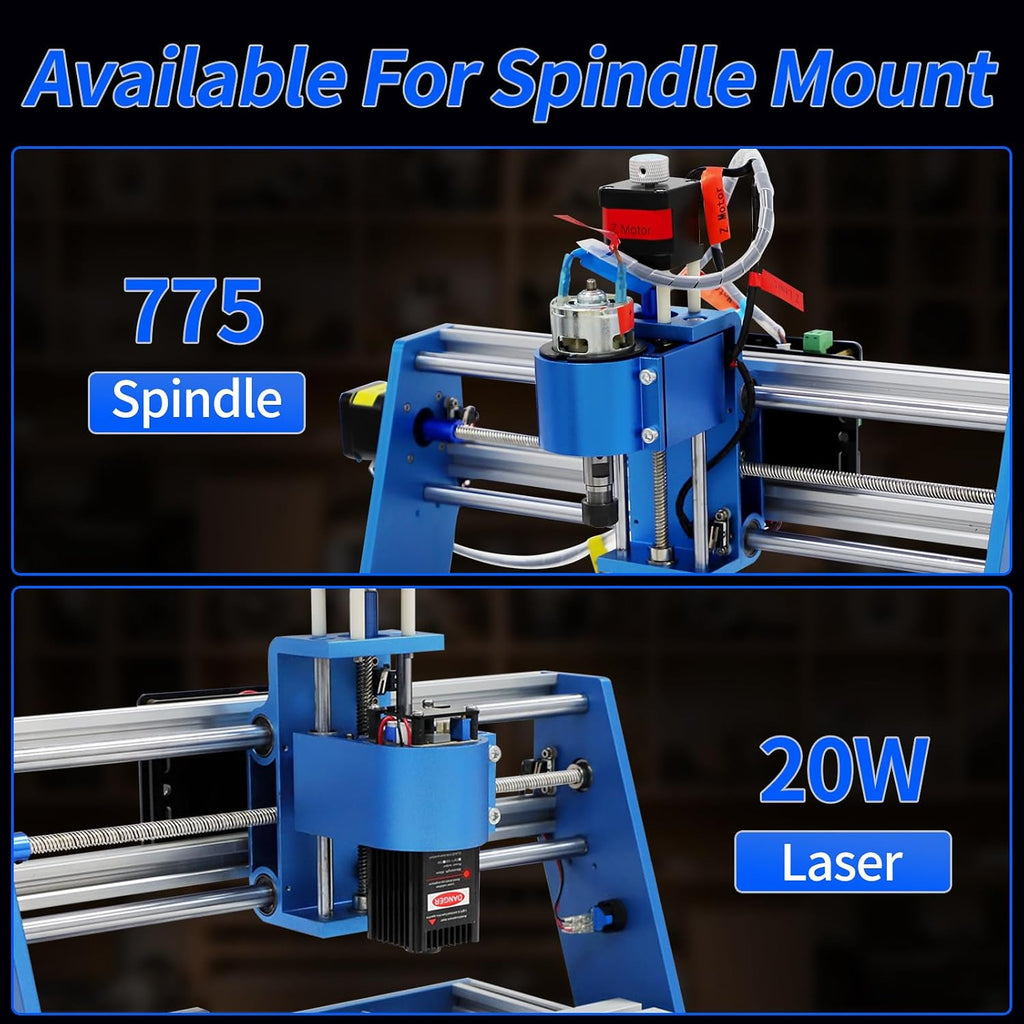 3018 CNC Machine All-Metal CNC Router Machine, with Offline Controller/Emergency-Stop 3 Axis Plastic Acrylic PCB PVC Wood Carving Milling Engraving Machine, XYZ Working Area 300x180x60mm
