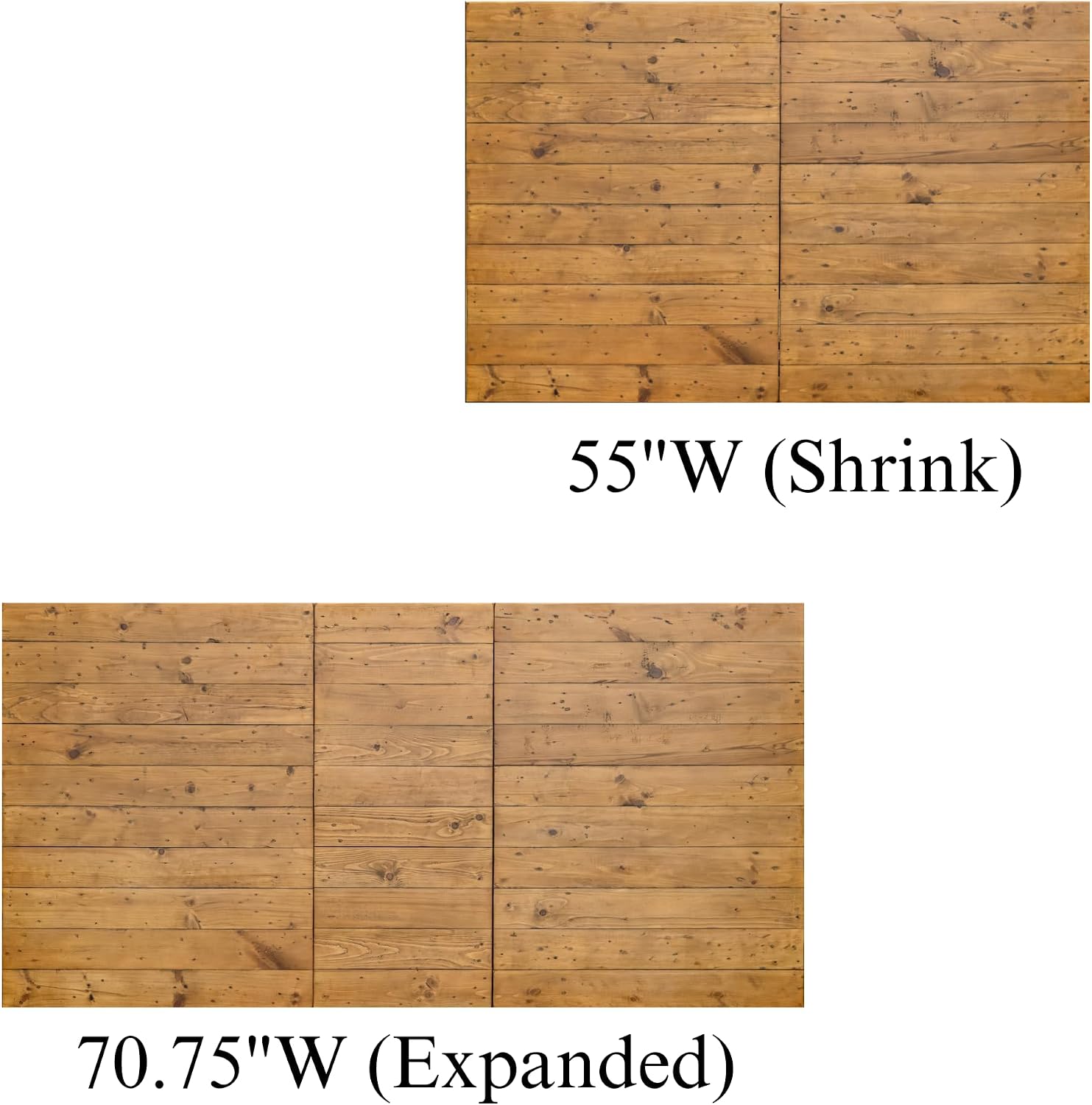 55-70.5' Extendable Dining Table Pine Expandable Dining Room Table for 4 6 8 People Large Rectangle Table Space Saving for Dining Room Living Room Home Office, Brown