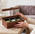 Royal Craft Expertise Rosewood Men's Watch Box – Luxury Wooden Watch Display Organizer, Handmade Storage Case with Glass Top, Premium Gift for Watch Lovers