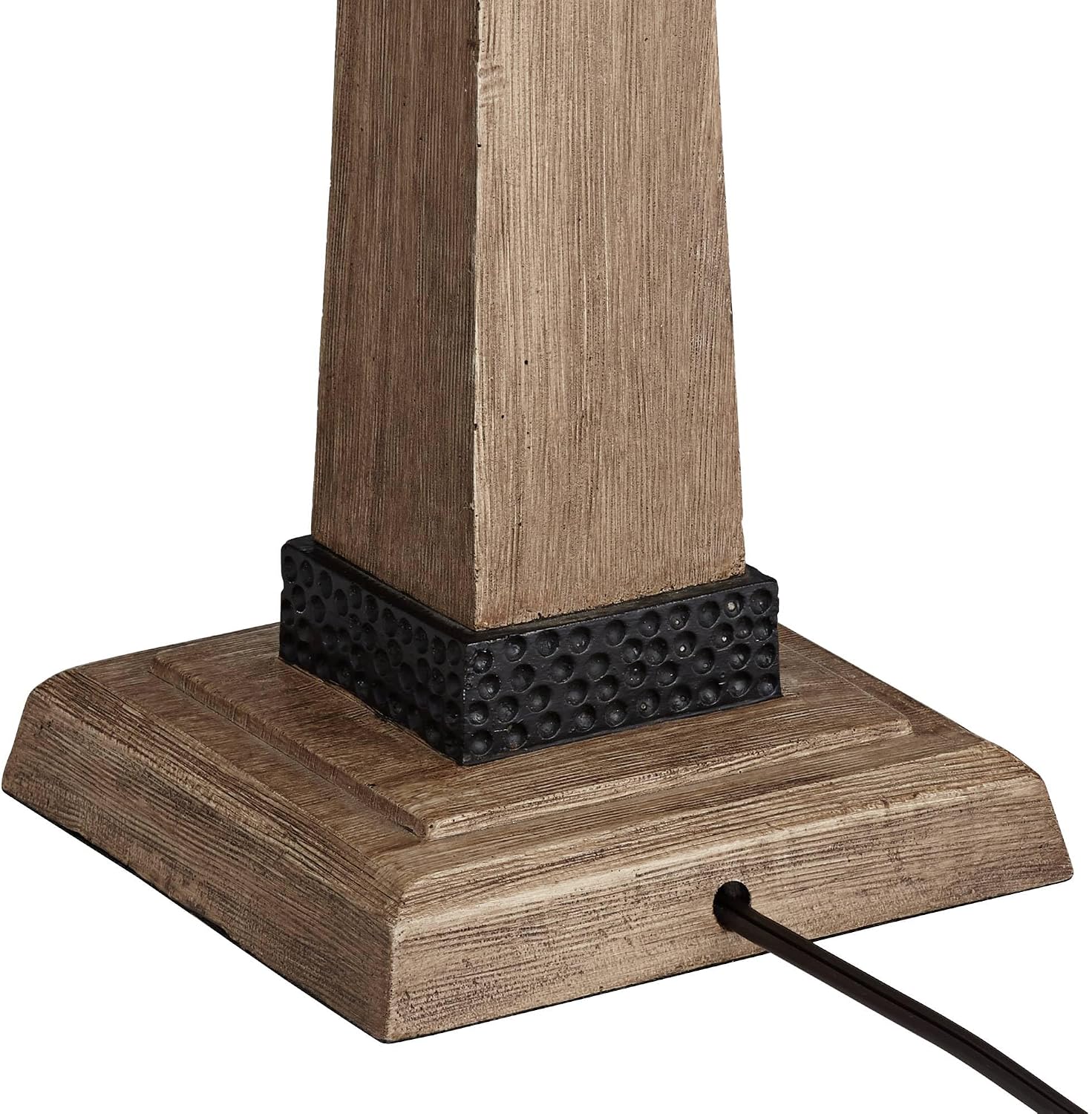 John Timberland Montrose Buchan 29 1/2' Tall Pedestal Farmhouse Rustic Traditional End Table Lamps Set of 2 with Smart Sockets Brown Wood Finish Living Room Bedroom Bedside House Oatmeal Shade