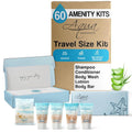 Aqua Organics Amenity Kit | Boxed Hotel Toiletries Bulk Set | 1 oz Shampoo, Conditioner, Lotion, Body Wash & Bar Soap | 300 Sets per Case