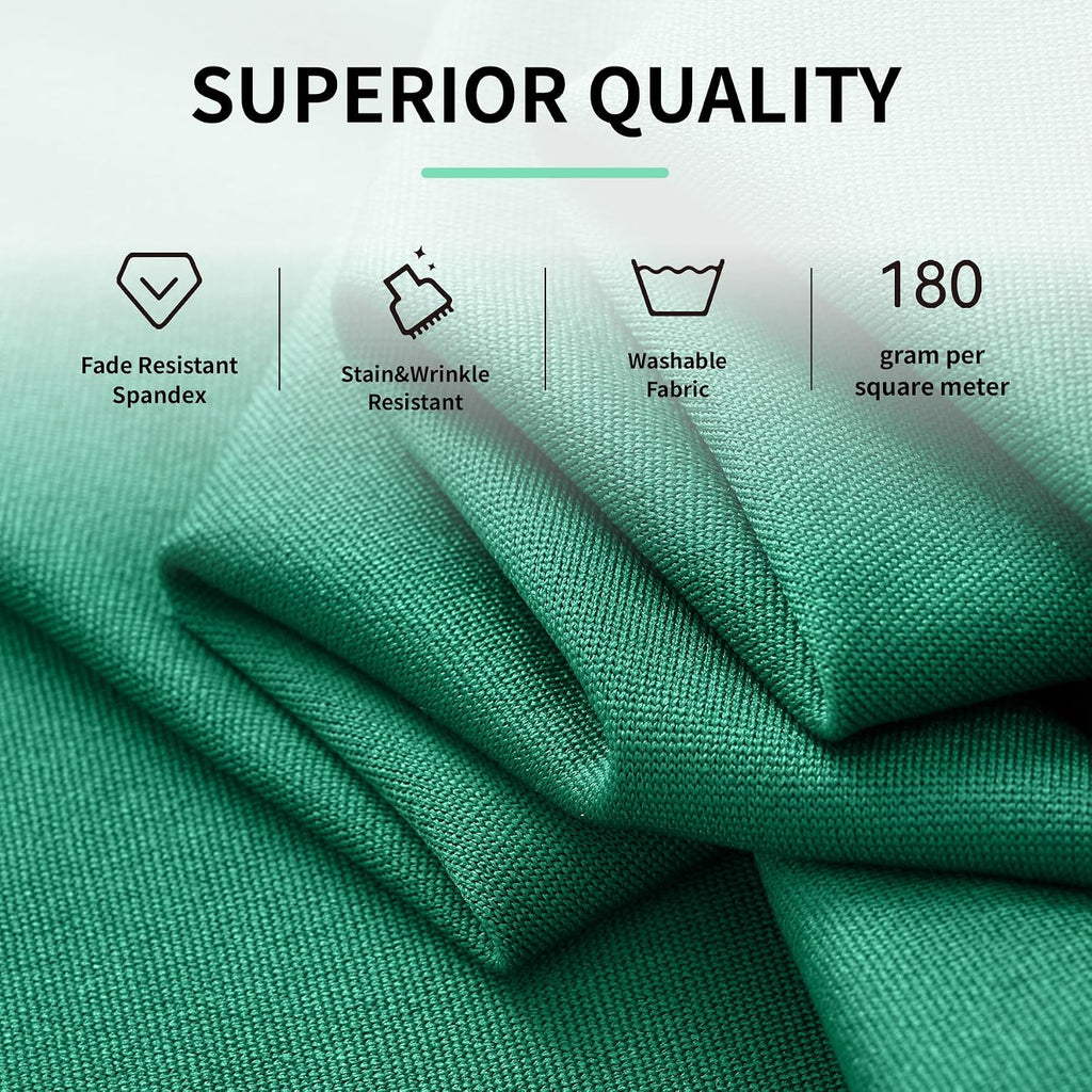 Outpain 6 Pack Emerald Spandex Round Tablecloths for 72 inch Table, Stretchy 132inch Fitted 6FT Round Table Cloths, Wrinkle Free Table Cover with Skirt for Wedding Party Dining Banquet