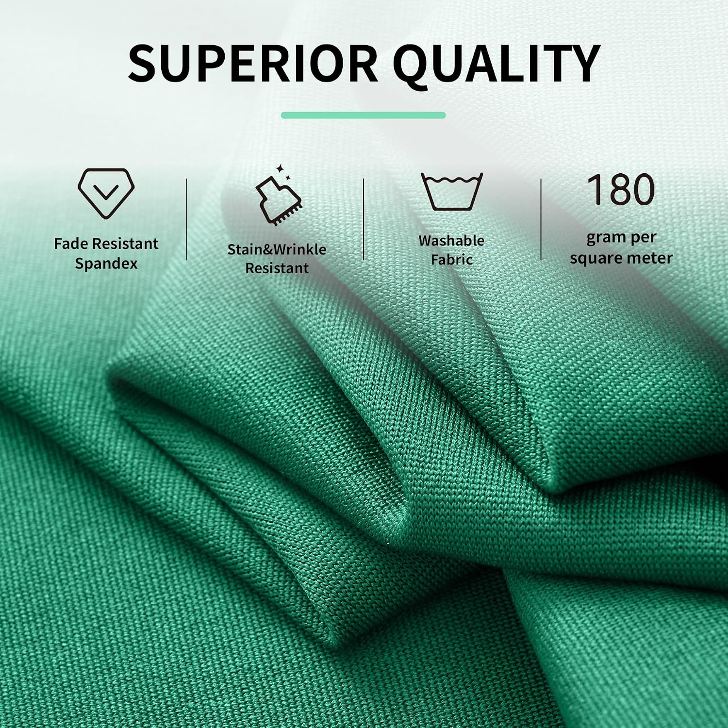 Outpain 6 Pack Emerald Spandex Round Tablecloths for 72 inch Table, Stretchy 132inch Fitted 6FT Round Table Cloths, Wrinkle Free Table Cover with Skirt for Wedding Party Dining Banquet