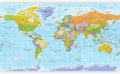artgeist Premium Wall Mural World Map 197x110 in - Non-Woven Wallpaper Fleece Wall Decor Photo Print Picture Image Design k-A-0094-x-a