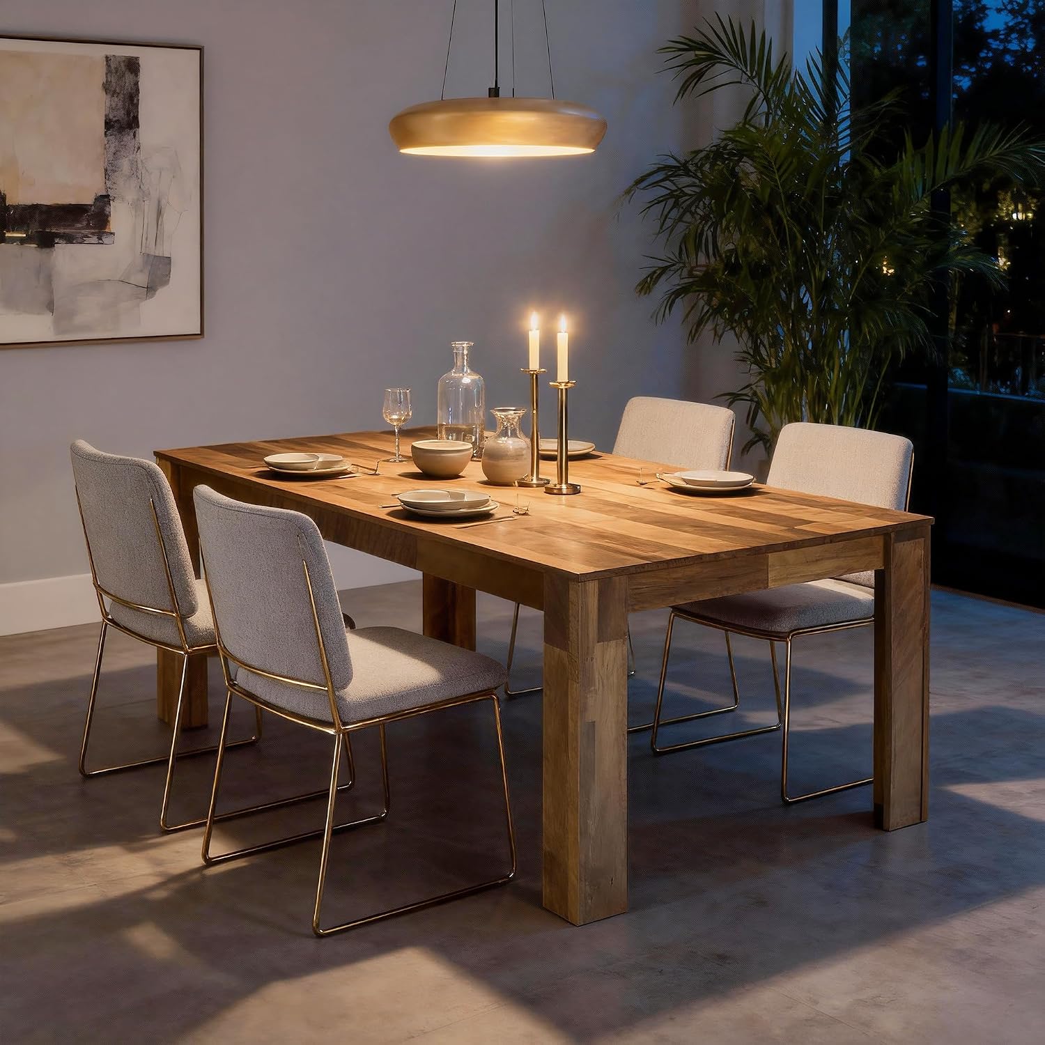 STHOUYN 71' 6ft Kitchen Dining Room Table for 6 8, Large Farmhouse Dinner Table, Wood Rectangular Long Tables for Big Family, Waterproof & Scratch Resistant (Brown)