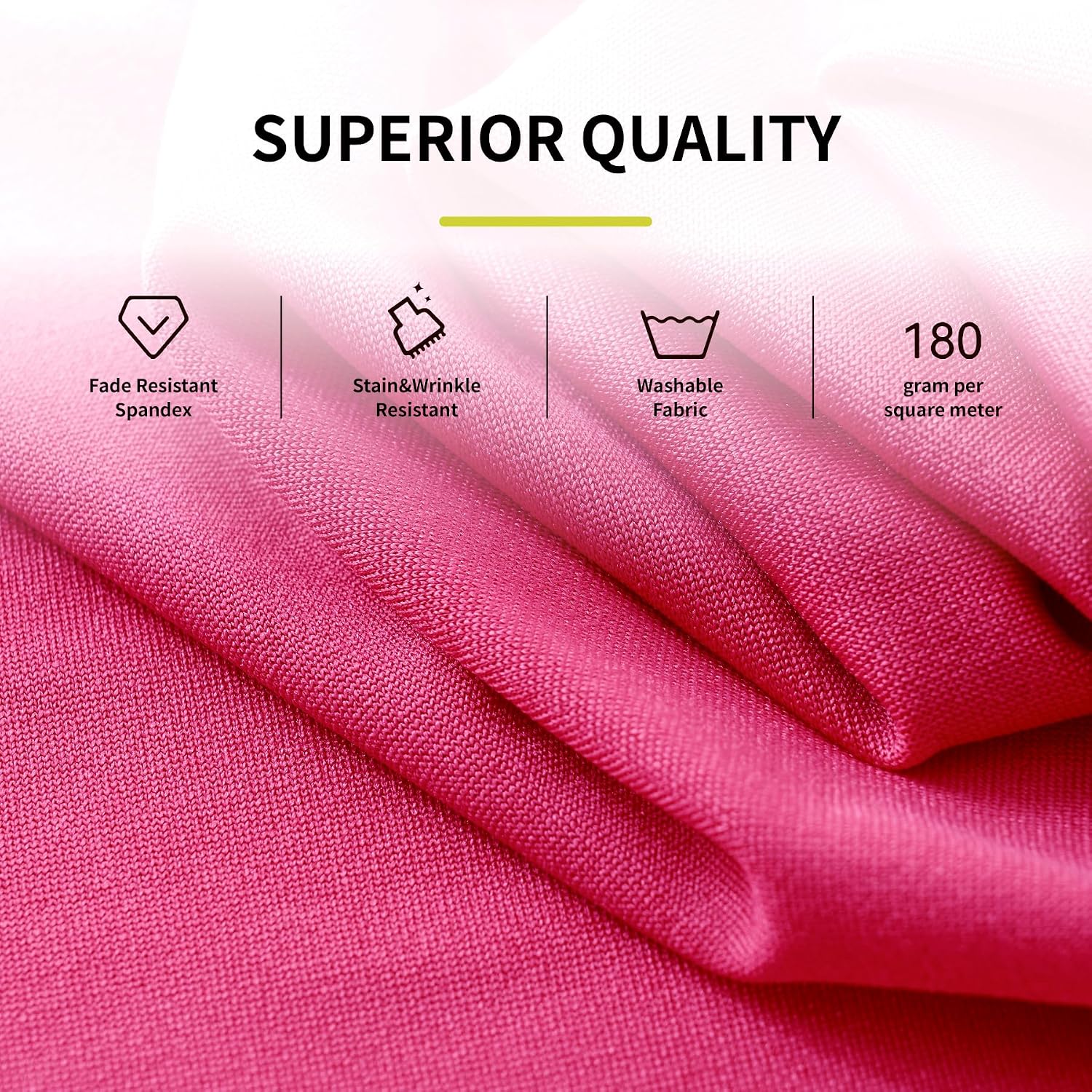 Outpain 6 Pack Spandex Hot Pink Round Tablecloths for 60in Tables, 120Inch Stretchy Fitted 5FT Round Table Clothes,Wrinkle Free Table Cover with Skirt for Wedding Party Dining Banquet