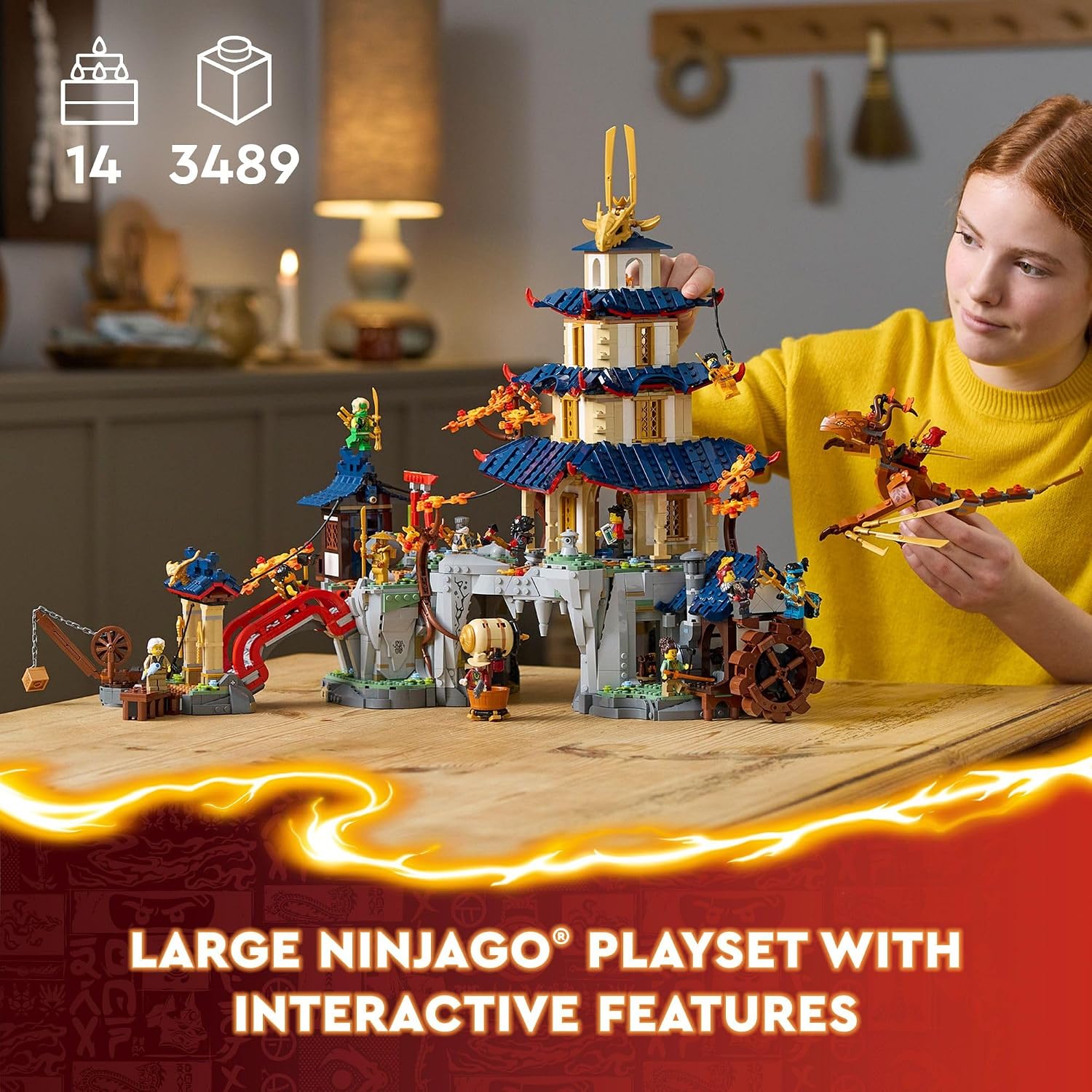 LEGO NINJAGO Tournament Temple City Building Toy for Teen Boys & Girls, Ages 14+, Great for Dragons Rising Fans Who Enjoy Model Building Sets and NINJAGO Toys - 71814