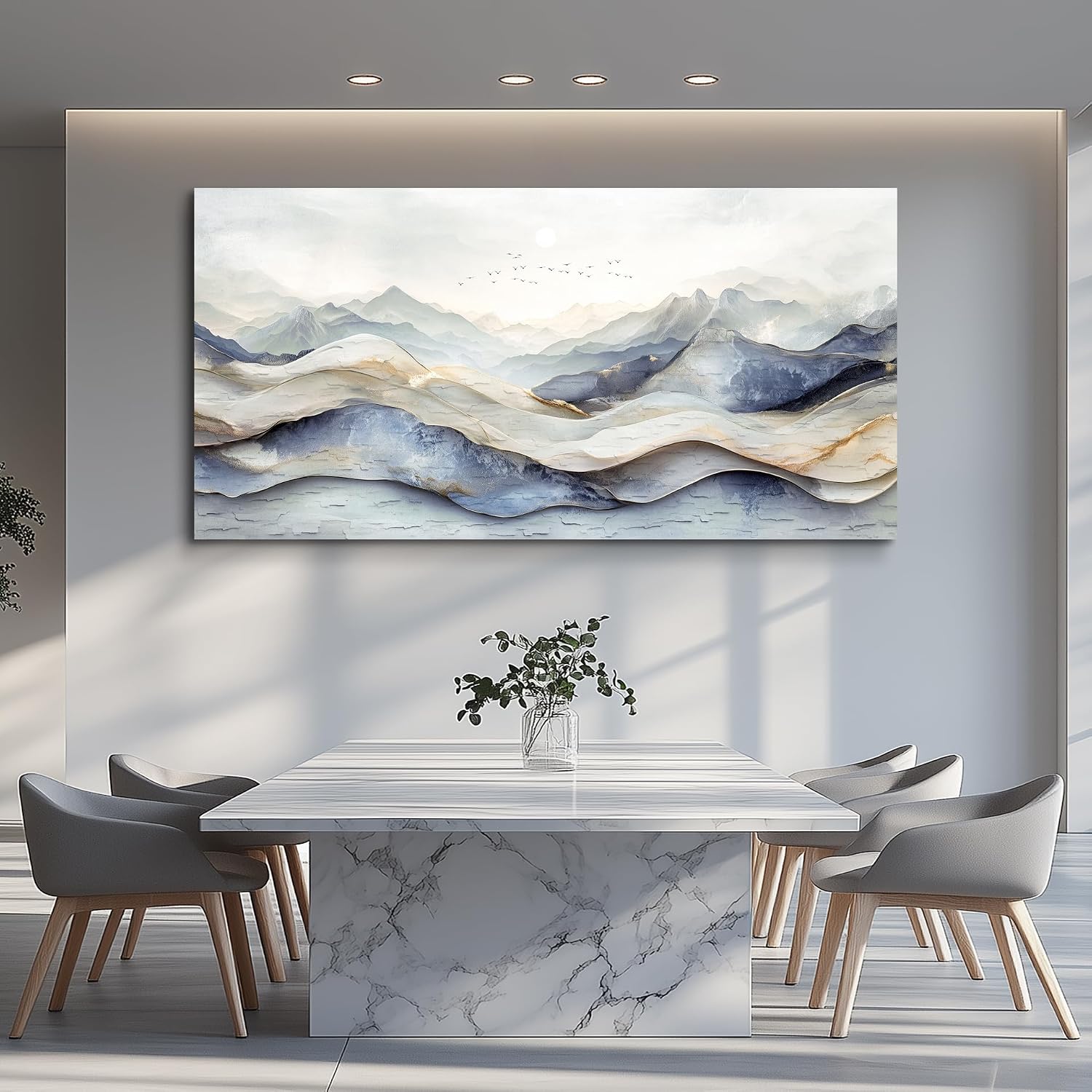 JUDASJART Canvas Wall Art For Living Room Large Wall Decor For Office Bedroom Decorations Landscape Gold Accent Pictures Abstract Painting Artwork Room Wall Mural Aesthetic Home Decor 30x60 In