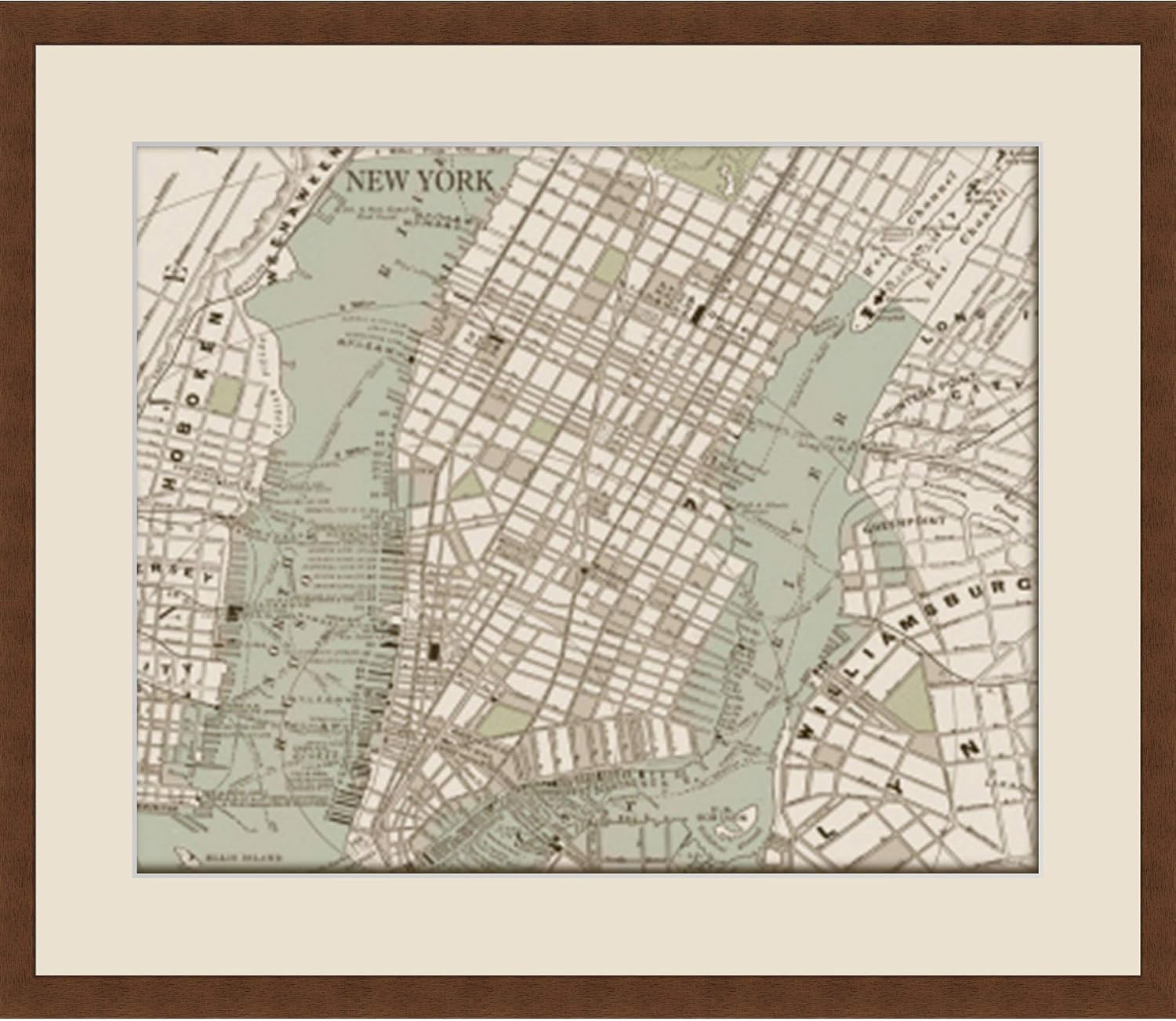 First Avenue Art & Framing Home Decor | Quality Framed Artwork | Interior Accents | Sepia Map of New York - MAPS (18'x22')