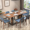 Bigbiglife 71 inch Dining Table for 6-8, Farmhouse Kitchen Table with Large Tabletop, Rectangular Dinner Eating Table W/Thickness Waterproof Wood Tabletop & Foot Pad, for Kitchen, Dining Room, Brown