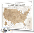 IPIC - Vintage US Map for Travel, Pin Board Canvas Wall Art, Travel Map with Pins Included, Ready to Hang for Home or Office, 30x24 Inch