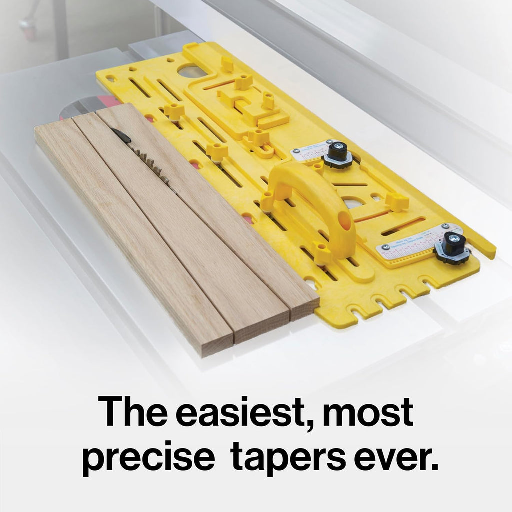 MICROJIG GRR-RIPPER Microdial Tapering Jig for Table and Band Saws, Taper Parts for Woodworking, TJ-5000, Yellow