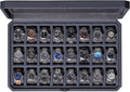 ROTHWELL 24 Slot Watch Case with Lock – Luxury Watch Box to Display and Organize Your Collection | Real Glass Top | Premium Storage for Collectors (Carbon)