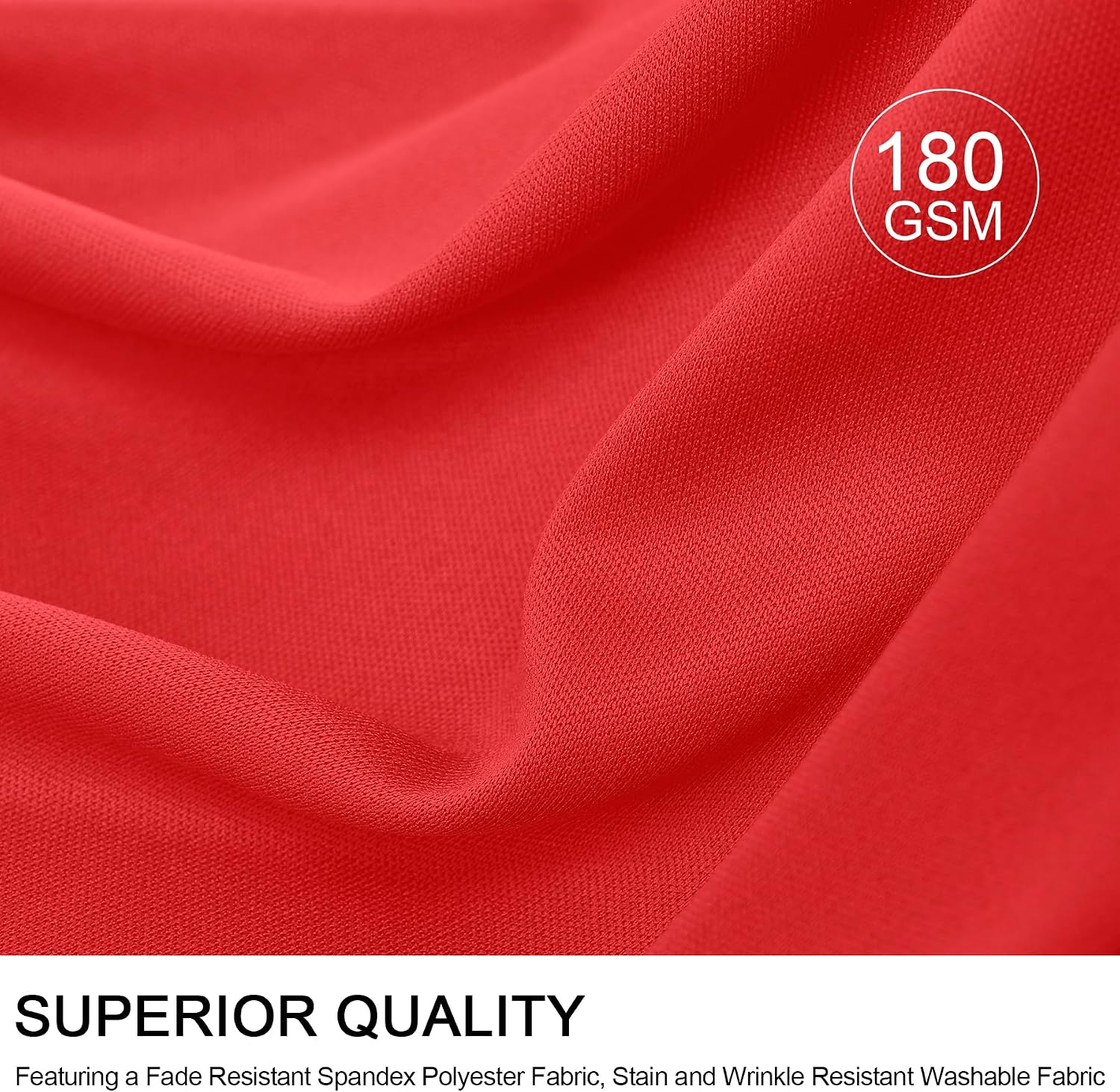 Outpain 6ft Spandex Polyester Blend Tablecloth for Standard Folding Tables - 6 Pack Red Table Protector for Party, Wedding, Banquet, Festival