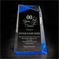 Personalized Acrylic Retirement Gifts For Men and Women, Laser Engraved Custom Trophy for Service Recognition, Years Of Service Retirement Trophy Award for Boss, Employee, Teacher (Blue Facet Wedge)