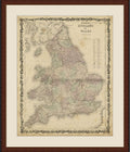 First Avenue Art & Framing Home Decor | Quality Framed Artwork | Interior Accents | Johnson's Map of England & Wales - MAPS (28'x32')