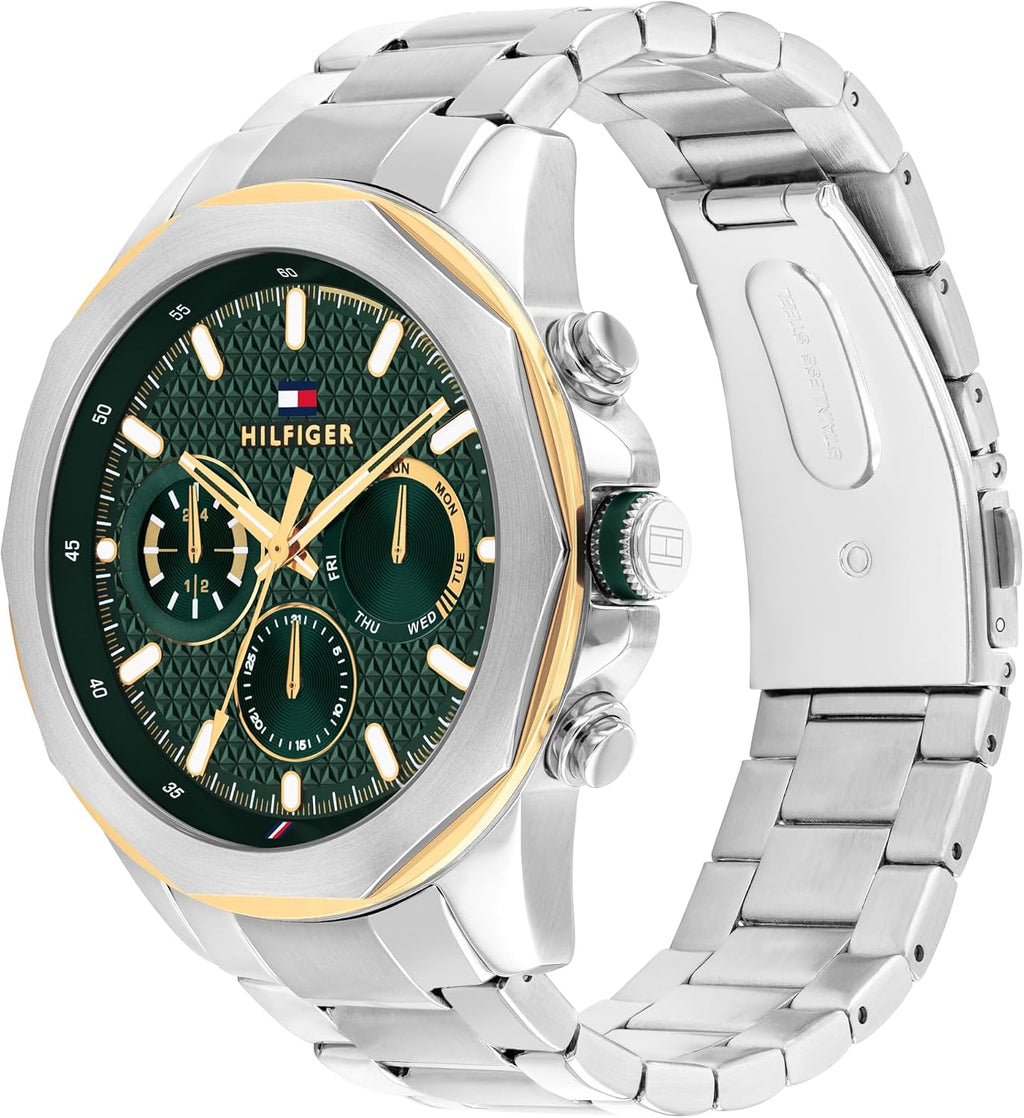 Tommy Hilfiger Men's Multifunction Quartz Watch – Stainless Steel Case, 5 ATM Water Resistant, Urban Style Timepiece, Gift for Him