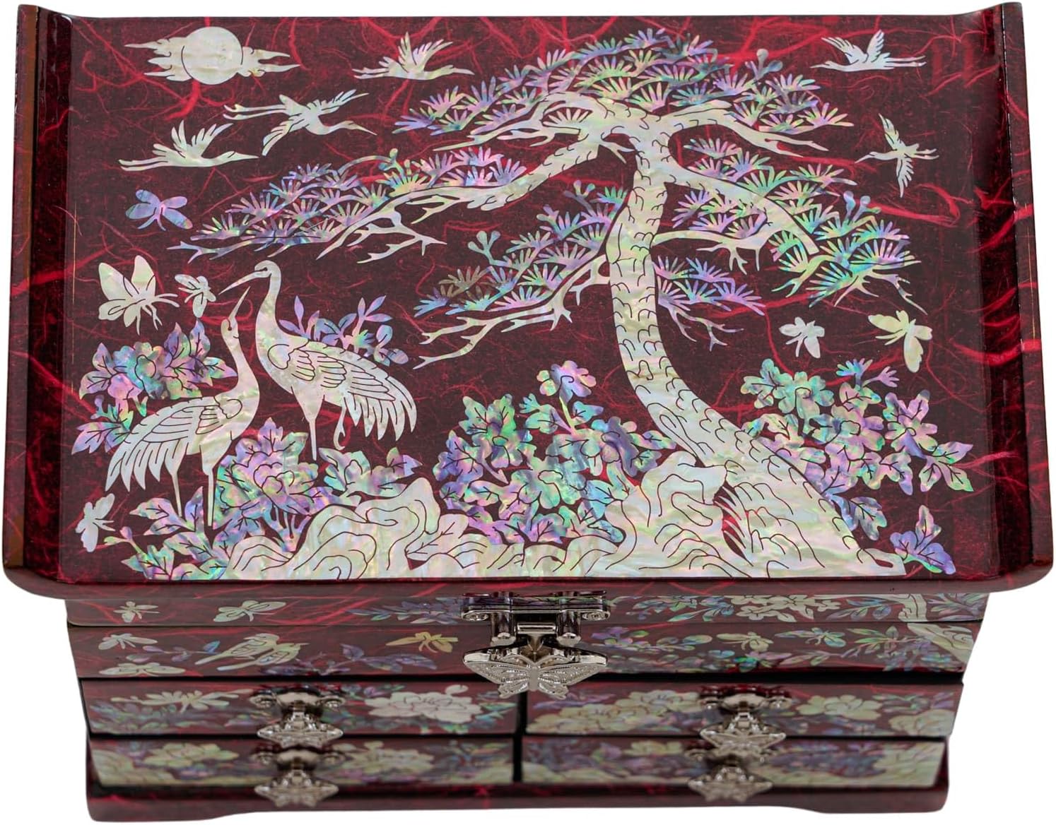 February Mountain Handcrafted Mother of Pearl Jewelry Box – Korean Traditional Design | Unique Keepsake Organizer for Women, Mom, Grandma | Gift for Christmas, Birthday, Anniversary