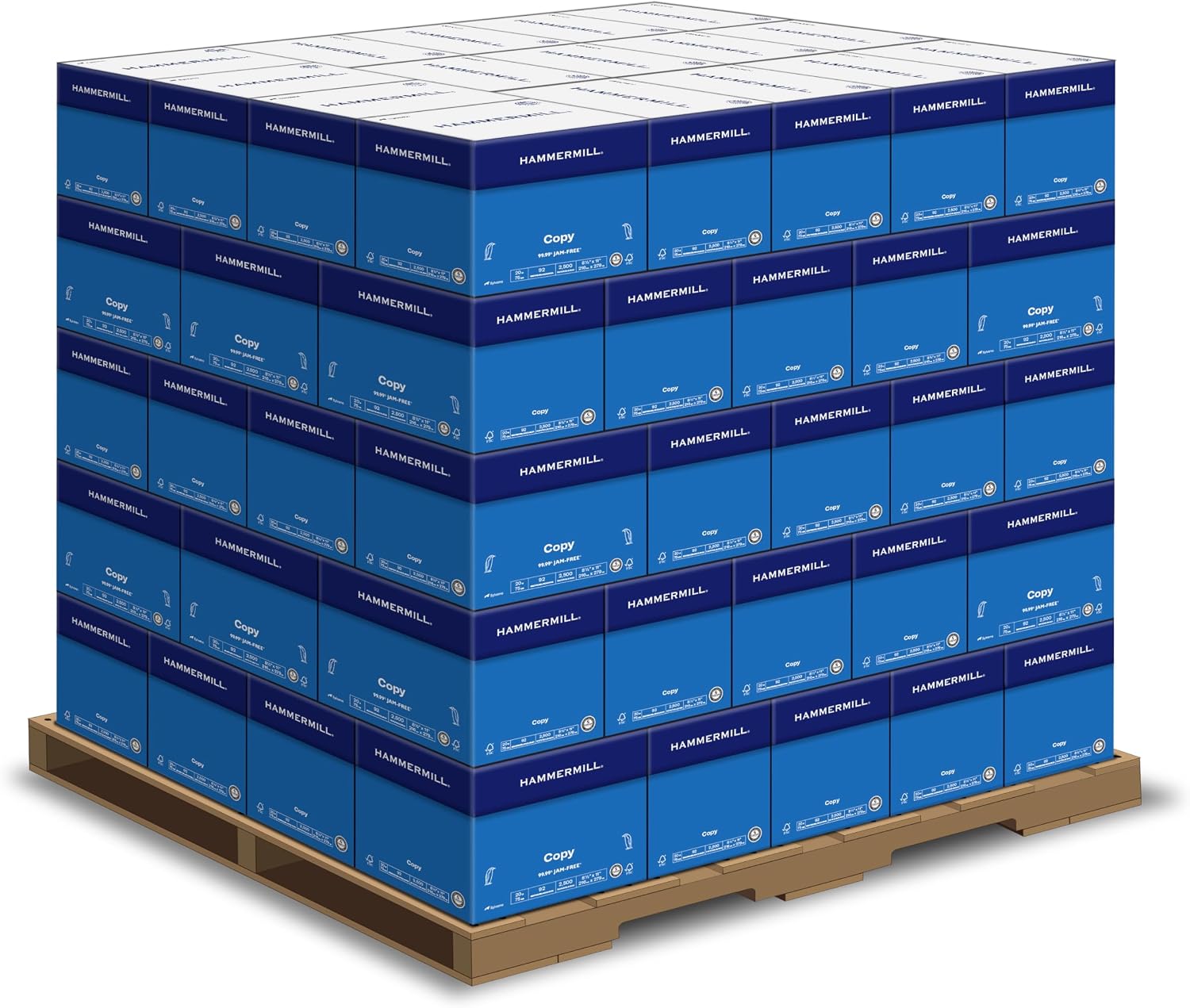 Hammermill Printer Paper, 20 lb Copy Paper, 8.5 x 11-1 pallet, 80 cases (200,000 Sheets) - 92 Bright, Made in the USA, 130600P