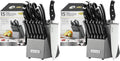 McCook® Knife Sets,German Stainless Steel Kitchen Knife Block Set with Built-in Sharpener (Pack of 2)