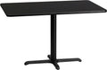 Flash Furniture Stiles 30'' x 48'' Rectangular Black Laminate Table Top with 23.5'' x 29.5'' Table Height Base