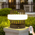 Solar Post Lights with Remote Control, Modern Pillar Light Dusk to Dawn IP54 Waterproof Solar Post Cap Lights with 3200K LED Outdoor Light Fixture for Garden Deck Patio Outside Lighting (Stripe )