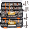 weideer 2002PCS Nuts and Bolts Assortment Kit,Stainless Steel Hardware Assortment Kit, Metric & SAE Phillips Pan Head and Flat Head Wood Screws with Nuts Washers Double Sided Organizer Box