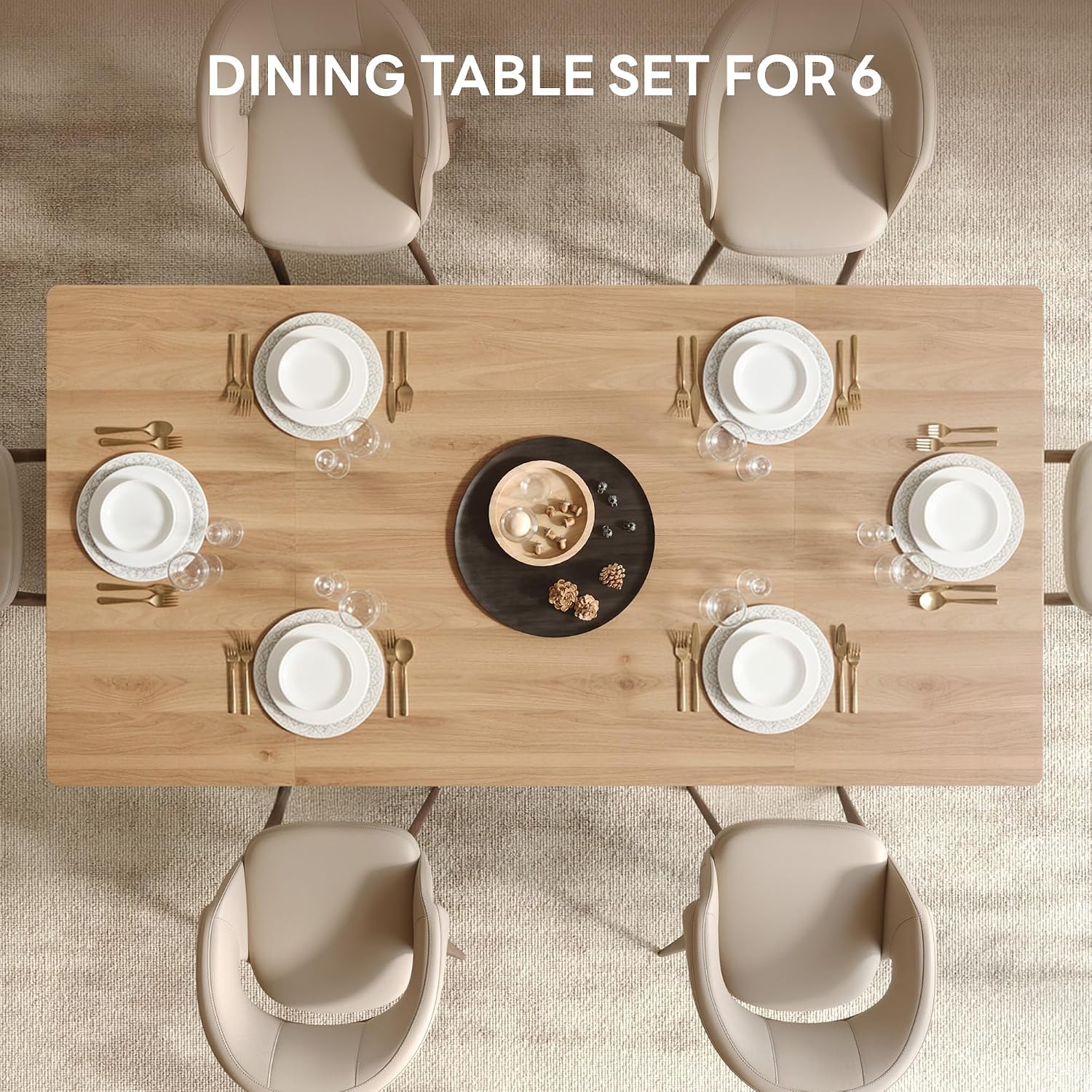 LIKIMIO 78.7' Farmhouse Dining Table for 6-8 People, Extra Thick Wood Top with 2 Hidden Adjustable Storage Drawers, Modern Woven Rattan Table for Dining Room, Kitchen, Living Room, Rustic White