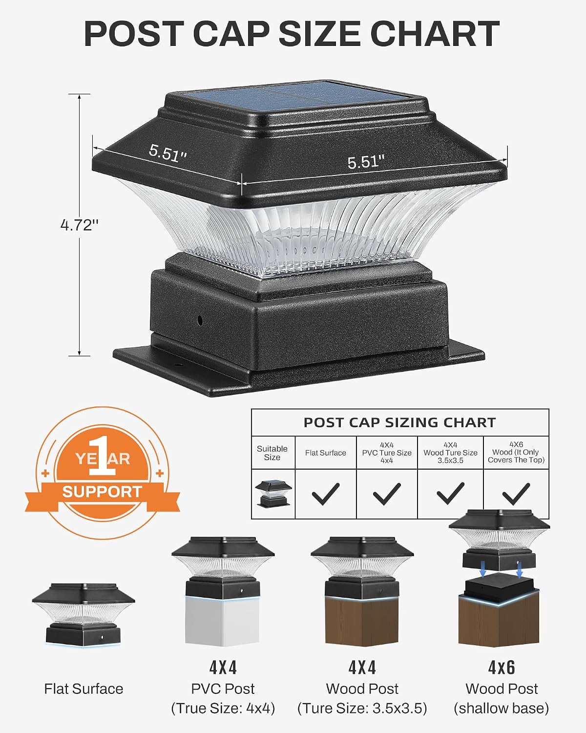 10 Pack Colorful Outdoor Solar Post Lights – 5 Modes, Fits 4x4 and 4x6 Posts, 50 Lumens, Decorative Waterproof Lamps – Ideal for Decks, Gardens, Fences, Patios, Halloween Ambiance