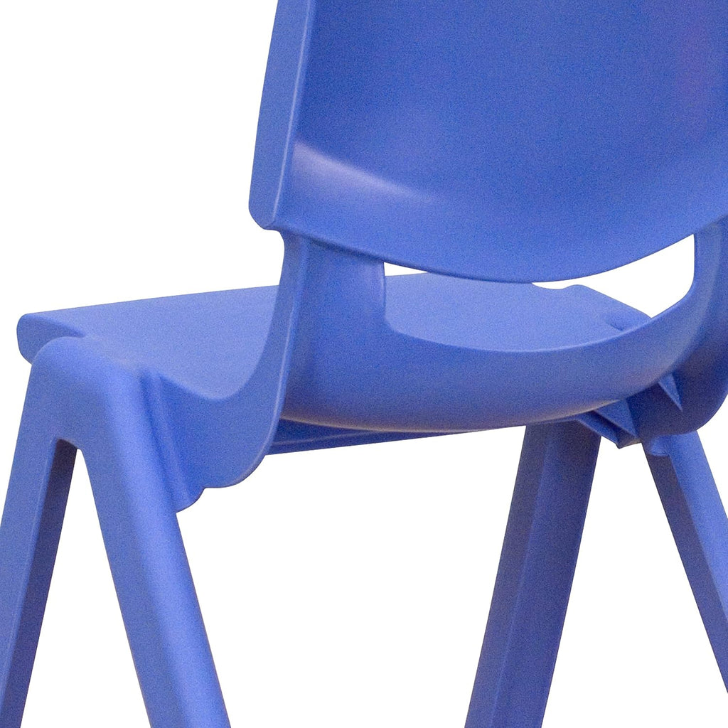 EMMA + OLIVER 23.625' W x 47.25' L Blue Plastic Activity Table Set-6 Chairs