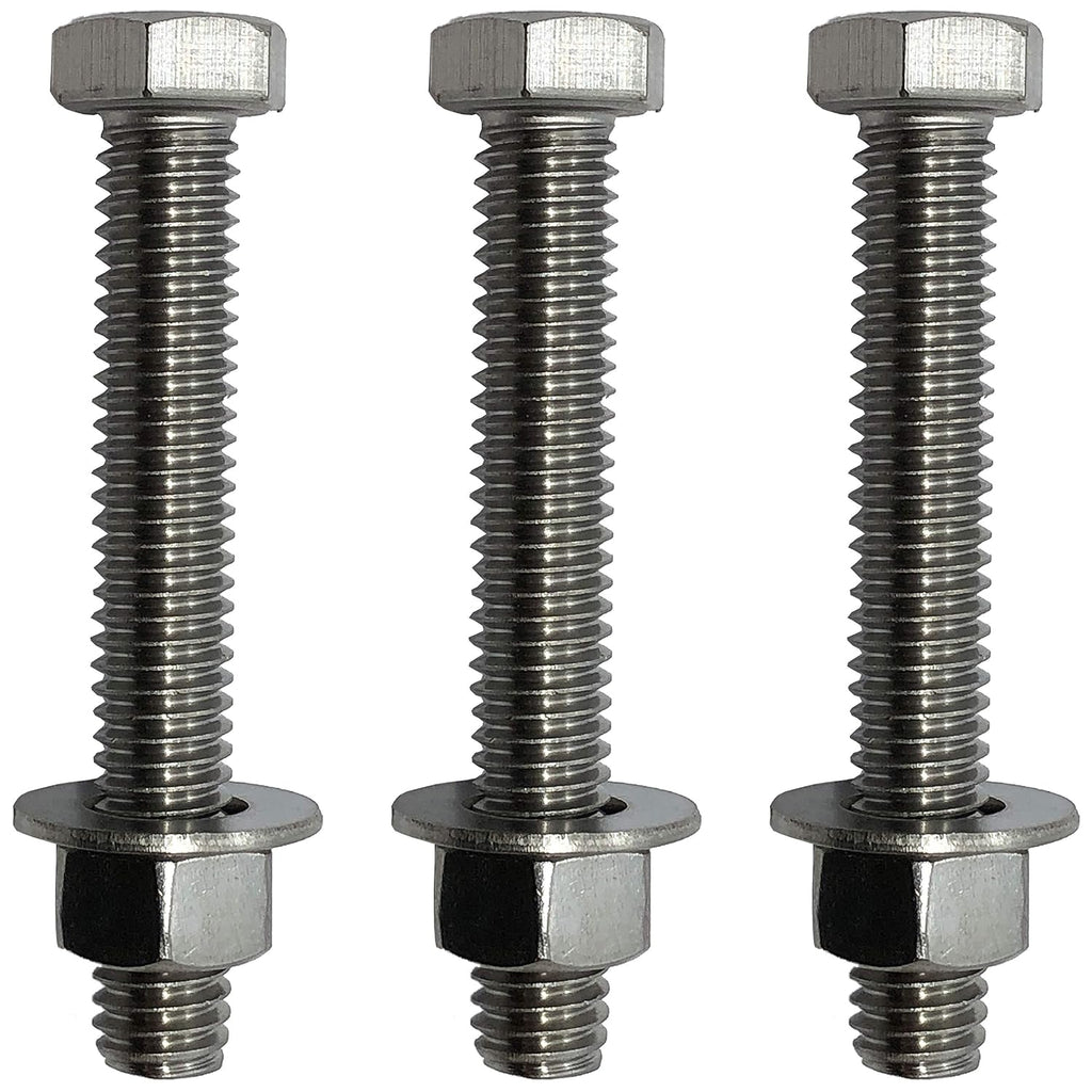 1/2' - 13 x 2-304-STAINLESS Steel Bolts, Nuts & WASHERS - 18-8 HEX Head Bolt - 304 Grade. General Purpose Bolts + Nuts + Washers - Full Thread Tap Bolts (100)