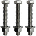1/2' - 13 x 2-304-STAINLESS Steel Bolts, Nuts & WASHERS - 18-8 HEX Head Bolt - 304 Grade. General Purpose Bolts + Nuts + Washers - Full Thread Tap Bolts (100)