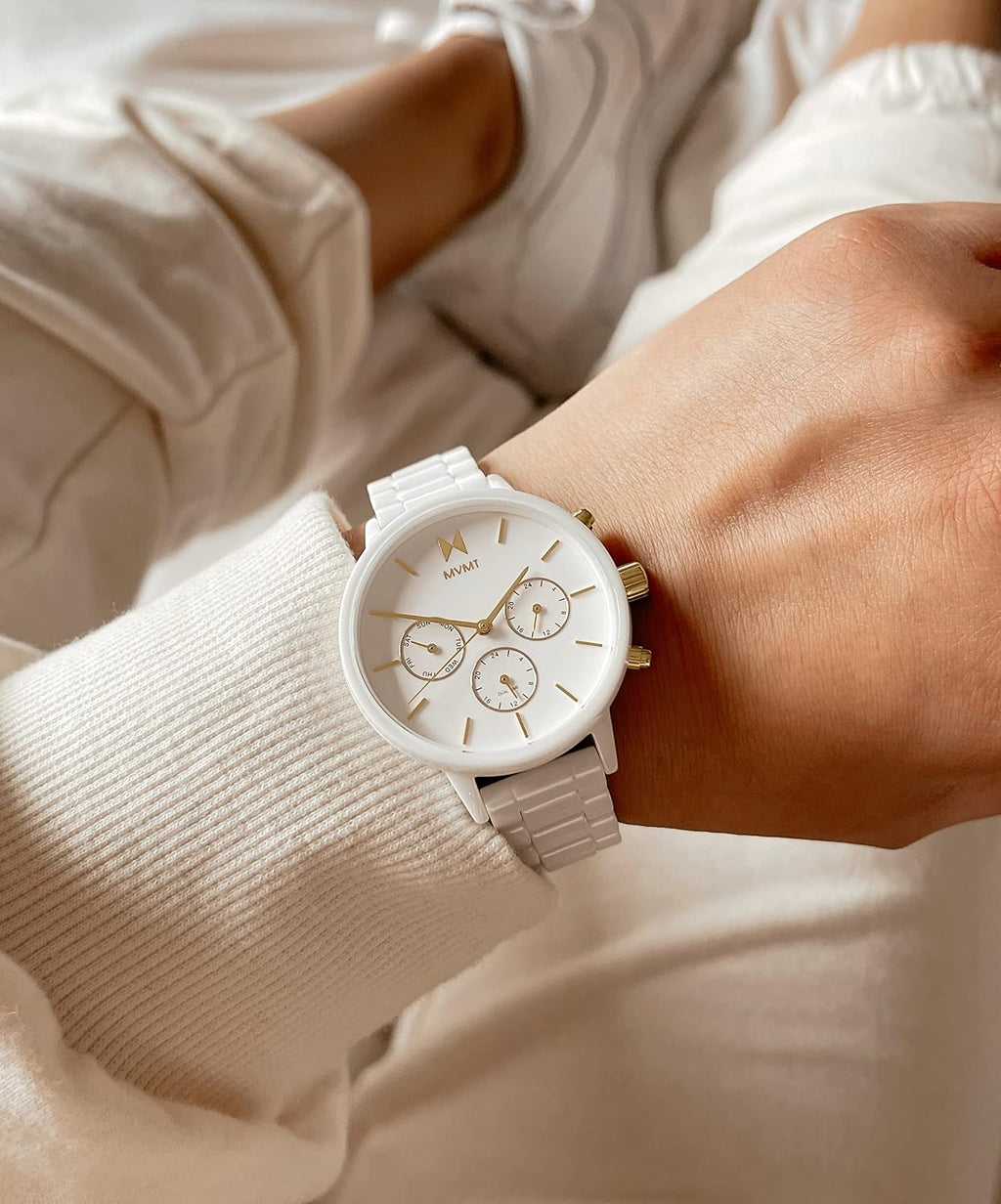 MVMT Rise Mini Women's Watch 3 Hand Quartz Stainless Steel Case and Link Bracelet Water Resistant Premium Minimalist Vintage Timepiece Gift for Her 30mm